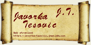 Javorka Tešović vizit kartica